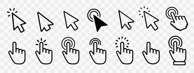 Poster - vector cursors icons click set