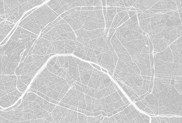 Vector city map of Paris in black and white