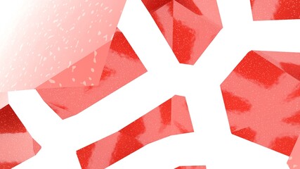 Poster - Abstract red-white background from polygons with a gradient. Lines and planes. Rendering an image. Desktop wallpaper. Cubism.