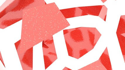 Poster - Abstract red-white background from polygons with a gradient. Lines and planes. Rendering an image. Desktop wallpaper. Cubism.