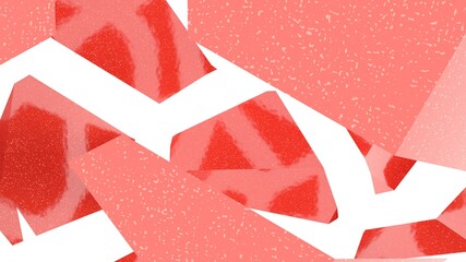Poster - Abstract red-white background from polygons with a gradient. Lines and planes. Rendering an image. Desktop wallpaper. Cubism.