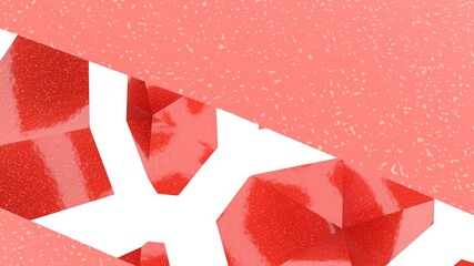 Poster - Abstract red-white background from polygons with a gradient. Lines and planes. Rendering an image. Desktop wallpaper. Cubism.