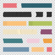 © Yevhenii - Adhesive tape, sticky paper stripes. Colorful stripes and pieces of duct paper, scotch or washi paper. Transparent duct tape in different shapes. Vector