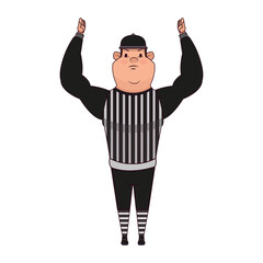 Wall Mural - Isolated american football referee cartoon