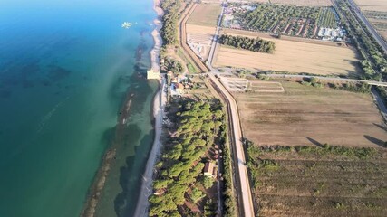 Canvas Print - Amazing aerial view of Tuscany coastline in summer season, Italy