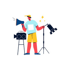 Canvas Print - Camera Crew Worker Icon