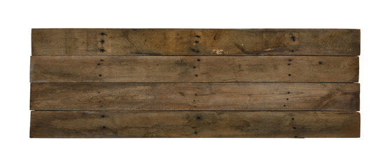 Wall Mural - Old weathered wooden board isolated on white