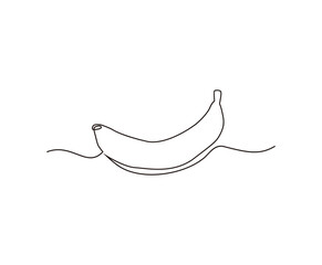 Wall Mural - Continuous one line drawing of banana. single line banana hand drawn minimalism design.