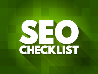Poster - Seo Checklist text quote, concept background