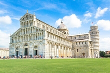 Pisa, Leaning Tower Of Pisa, Built Structure, Cathedral, Church. Piazza Del Duomo, Tuscany, Italy