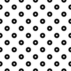 Poster - Polka dots pattern. Black dots and white background. Vector.