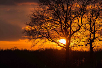 Poster - Beautiful sunset with very colorful sky and clouds