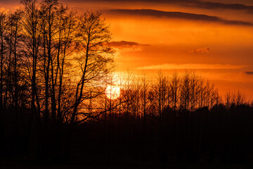 Poster - Beautiful sunset with very colorful sky and clouds