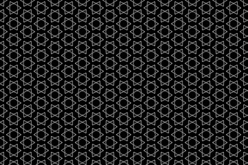 Wall Mural - black and white seamless pattern. seamless pattern with hexagon. hexagons geometric seamless pattern. Hexagonal cell texture.  Honeycomb pattern on Black background.