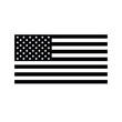 Vector flat black the USA American flag isolated on white background