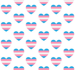Wall Mural - Vector seamless pattern of transsexual transgender lgbt flag heart isolated on white background