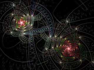 Wall Mural - abstract fractal spiral background, computer-generated illustration.