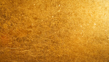 Shiny Gold Background Made Of Rough Textured Gold Paper.