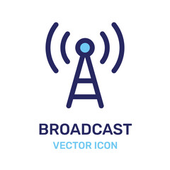 Aufkleber - broadcast radio town icon vector