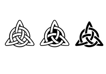 CELTIC TRINITY KNOT. DIE CUT VECTOR ILLUSTRATION. GEOMETRIC IRISH DESIGN. STENCIL. TATTOO.