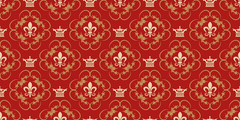 Wall Mural - Elegant background pattern in royal style. Vintage wallpaper. Seamless pattern, texture. Vector image