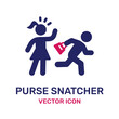Purse snatcher by man thief icon