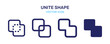 Set icon of unite square vector.