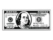 100 Dollar Money Cash Stack Currency Bill Business Advertising Payment Design. Benjamin Franklin