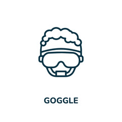 Sticker - goggle icon vector sign symbol. Simple element illustration. goggle icon concept symbol design. Can be used for web and mobile.