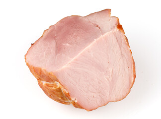 Poster - Appetizing ham meat product on a white background