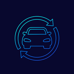 Wall Mural - carsharing, rental service icon, thin line vector