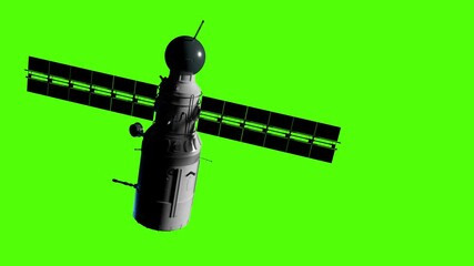 Wall Mural - artificial earth satellite on a green background