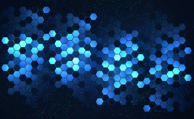 Wall Mural - Art hexagons technology background. Abstract Hi-tech communication concept futuristic digital innovation. Vector background.