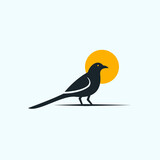 Fototapeta Dinusie - abstract magpie logo. bird icon