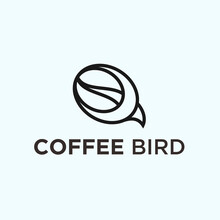 Abstract Bird Logo. Coffee Icon