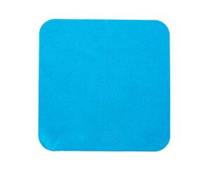 Wall Mural - blank blue square adhesive paper sticker label isolated on white background