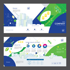 Wall Mural - Company profile. Clean energy concept. Brochure template design.