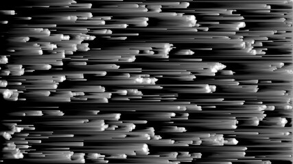 Poster - Digital 3d render distortion with chaotic stretching geometric stripes and lines. Dynamic errors broadcasting and playing video files with broken static surface mapping.