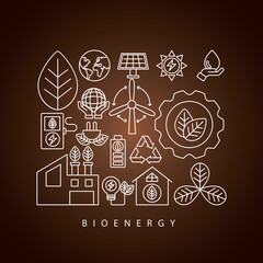 Wall Mural - bioenergy icons