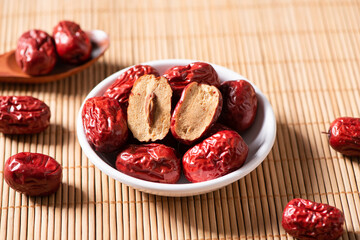 Wall Mural - Jujube, Chinese dried red date fruit 