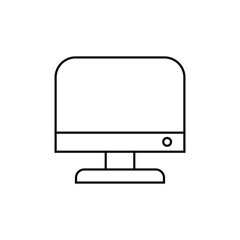 Fototapete - Computer monitor screen flat line icon. Cartoon desktop PC frame. Vector illustration isolated.