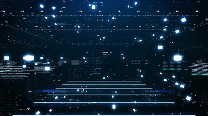 Leinwandbilder - Futuristic Digital Infographic Element HUD UI Panel Statistic Monitoring Display 4K Motion.