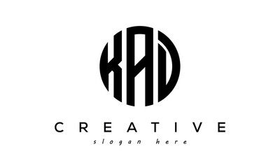 Letters KAD creative circle logo design vector	