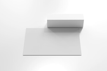 Canvas Print - Isolated Product Packaging Box with A4 Paper 3D Rendering