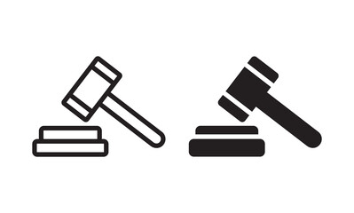 Judge Gavel Icon, gavel Symbol Vector for web site