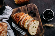 Homemade Ciabatta Bread. Bread with olives