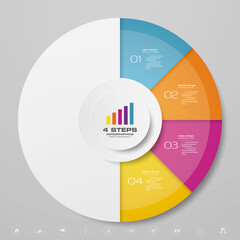 Leinwandbilder - 4 steps cycle chart infographics elements for data presentation. EPS 10.	