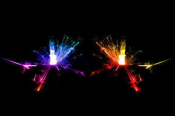 Wall Mural - beautiful effect of burning sparkler