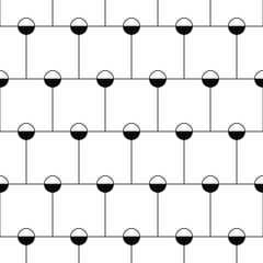 Aufkleber - Bricks pattern. Vector bricks connected with half circles. Seamless ornament.