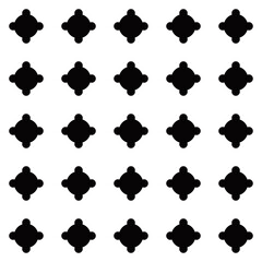 Poster - Simple quadrifole pattern. Black shape quadrifolium ornament.
